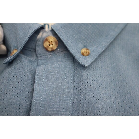 Duluth 2XL Tall Tri Vent Relaxed Fit Blue Short Sleeve Button-Up Shirt - Picture 10 of 12